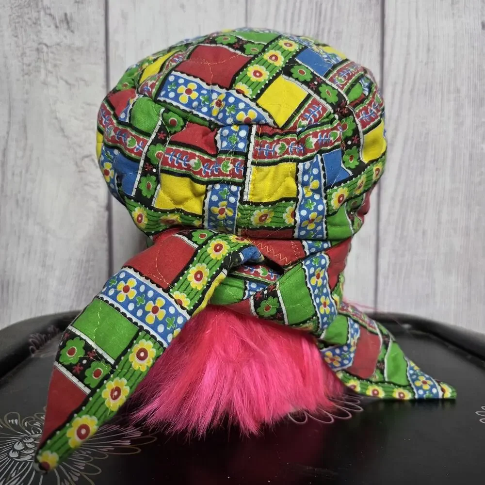 Vintage Patchwork Quilted Bonnet Hat Prairie Cottagecore Tie Back - Picture 3 of 5